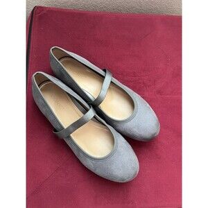 Vionic Joseline Silver Putter Shimmer Mary Jane Ballet Flat Shoes Size 9